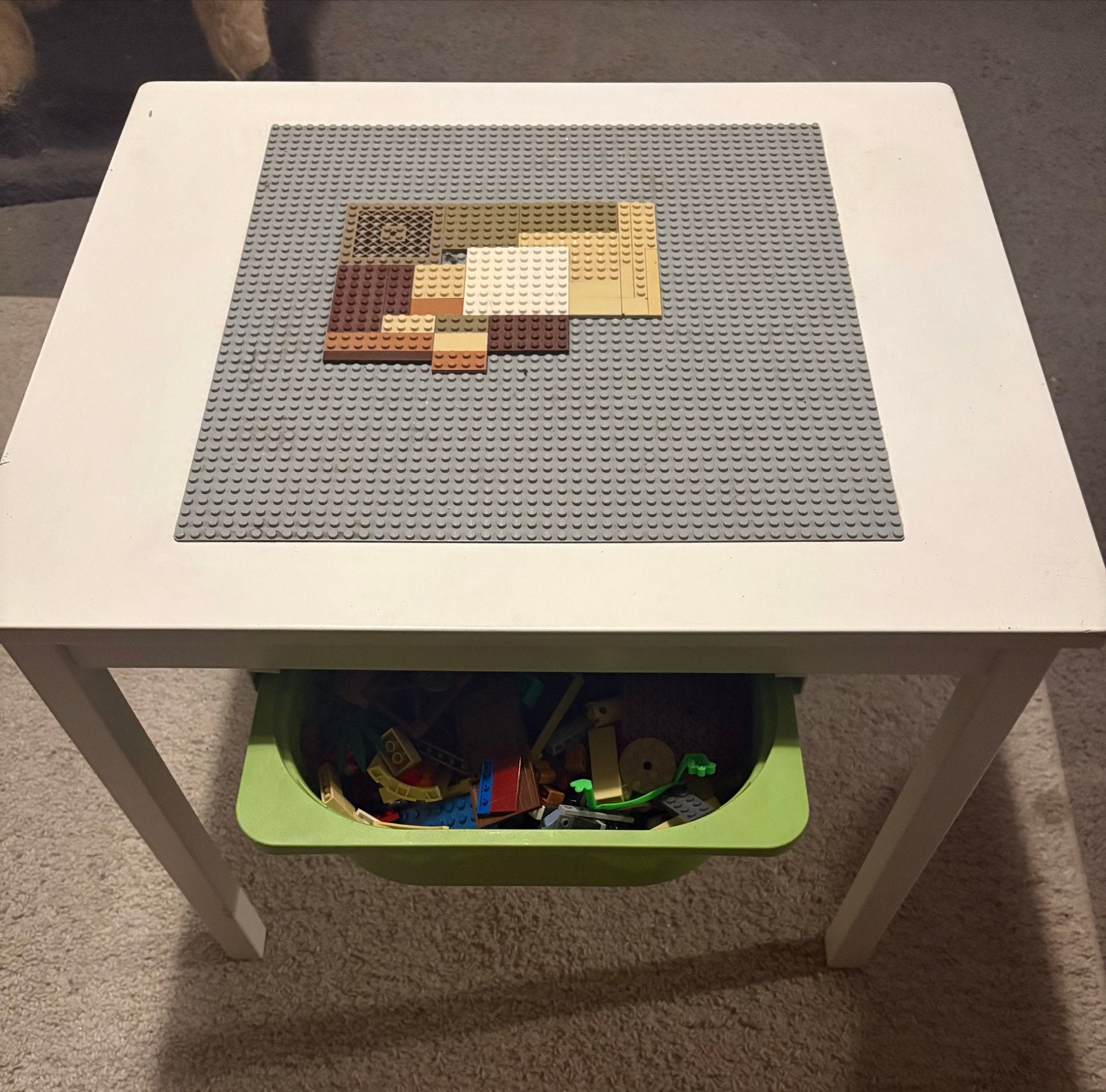 Lego speeltafel met opbergbak en grondplaat, Ophalen, Gebruikt, Grondplaat, Lego