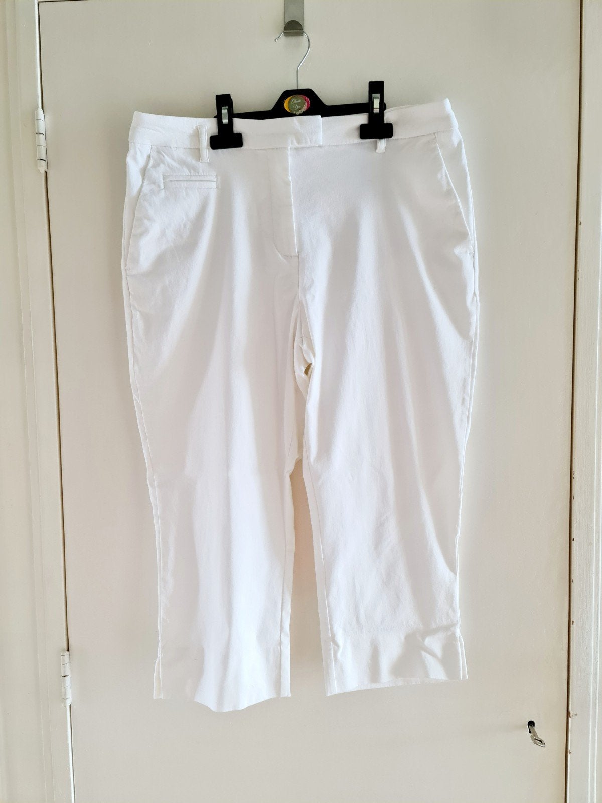 Witte capribroek maat 42, Wit, Maat 42/44 (L), Ophalen of Verzenden, Zo goed als nieuw