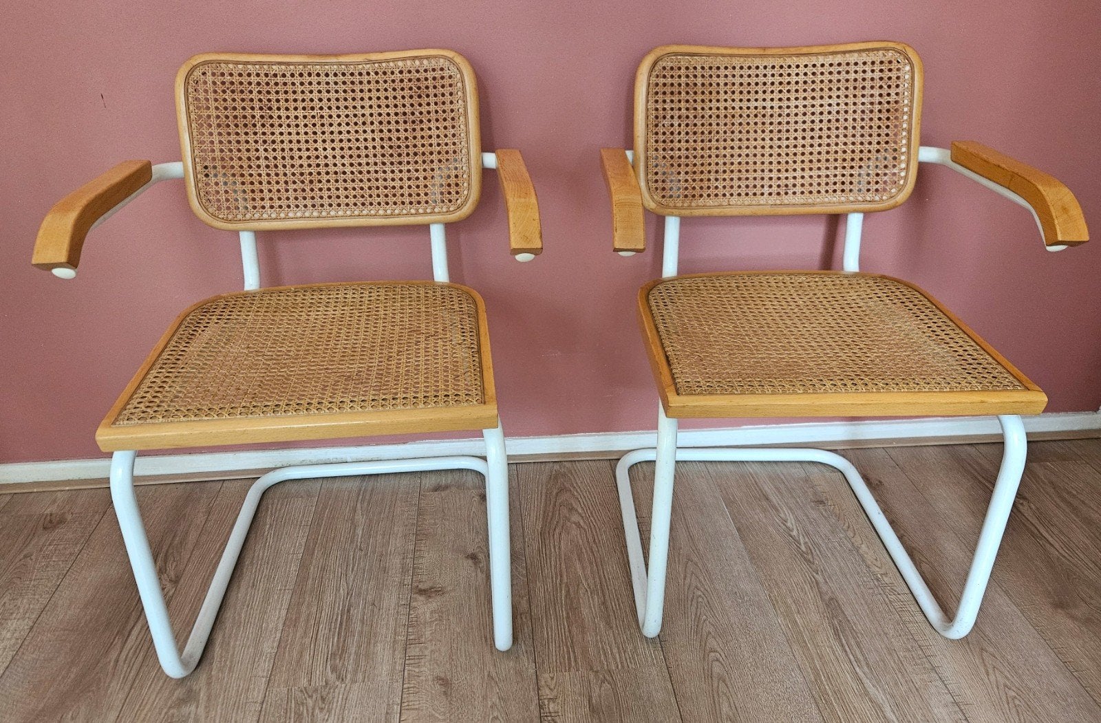 Set van 2 vintage Cesca stoelen S64, Ophalen, Gebruikt, Twee, Vintage, Cesca, Marcel Breuer