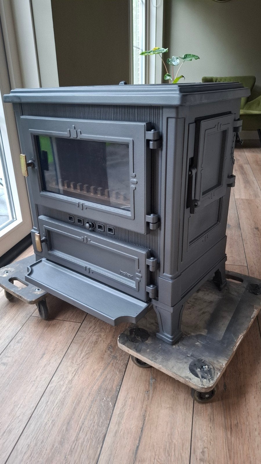 helex ijzeren heintje allesbrander houtkachel, Huis en Inrichting, Kachels, Ophalen, Zo goed als nieuw, Hout, Houtkachel