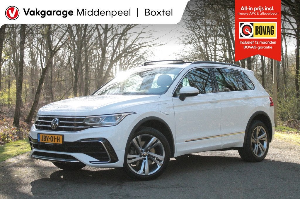 Volkswagen Tiguan 1.4 TSI eHybrid R-Line Business+ | IQ | Pa, Auto's, Volkswagen, 12 maanden, Alcantara, Wit, Hybride Elektrisch/Benzine