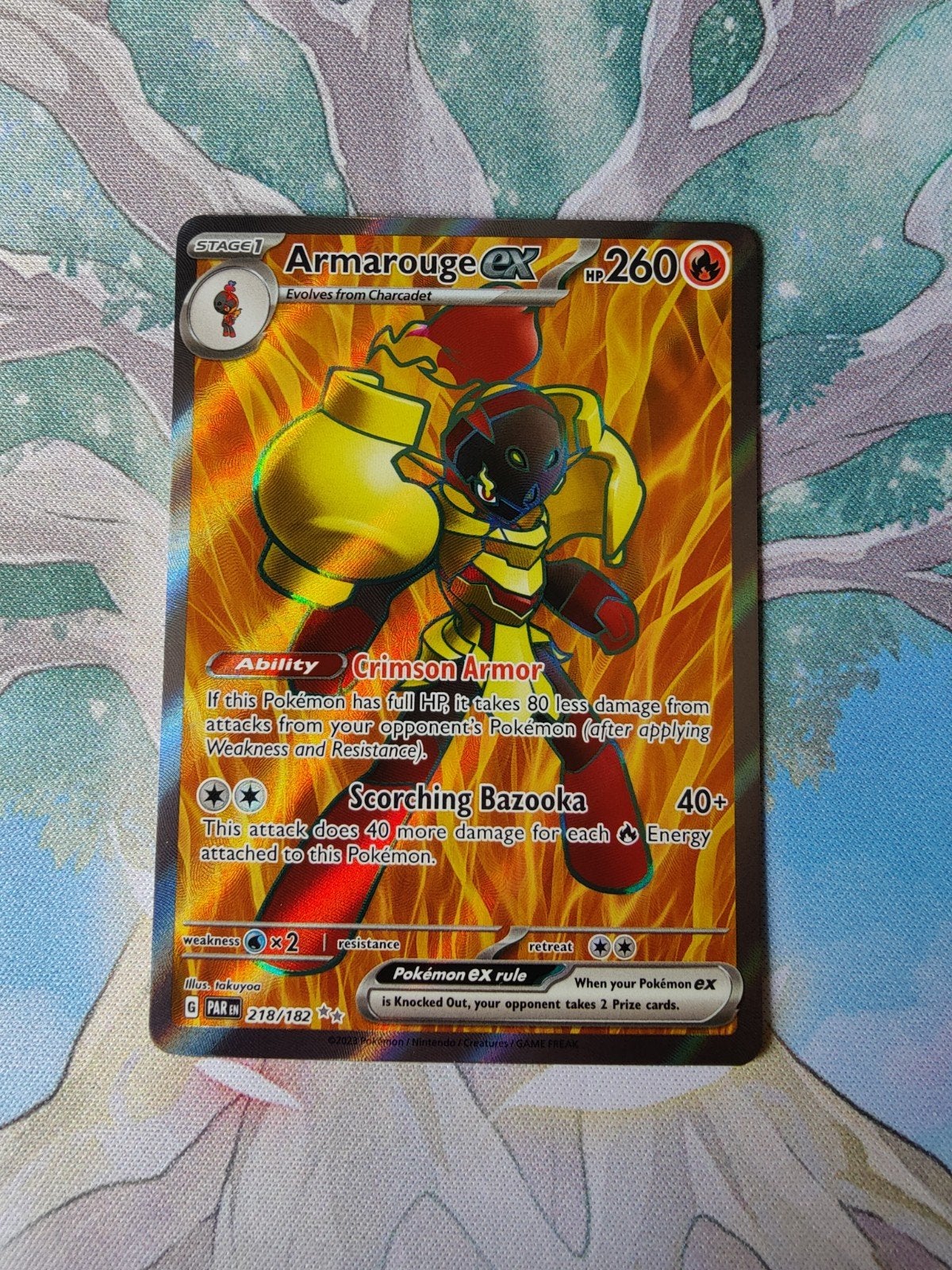 Pokemon paradox rift armarouge ex full art 218/182, Ophalen of Verzenden, Nieuw, Losse kaart, Foil