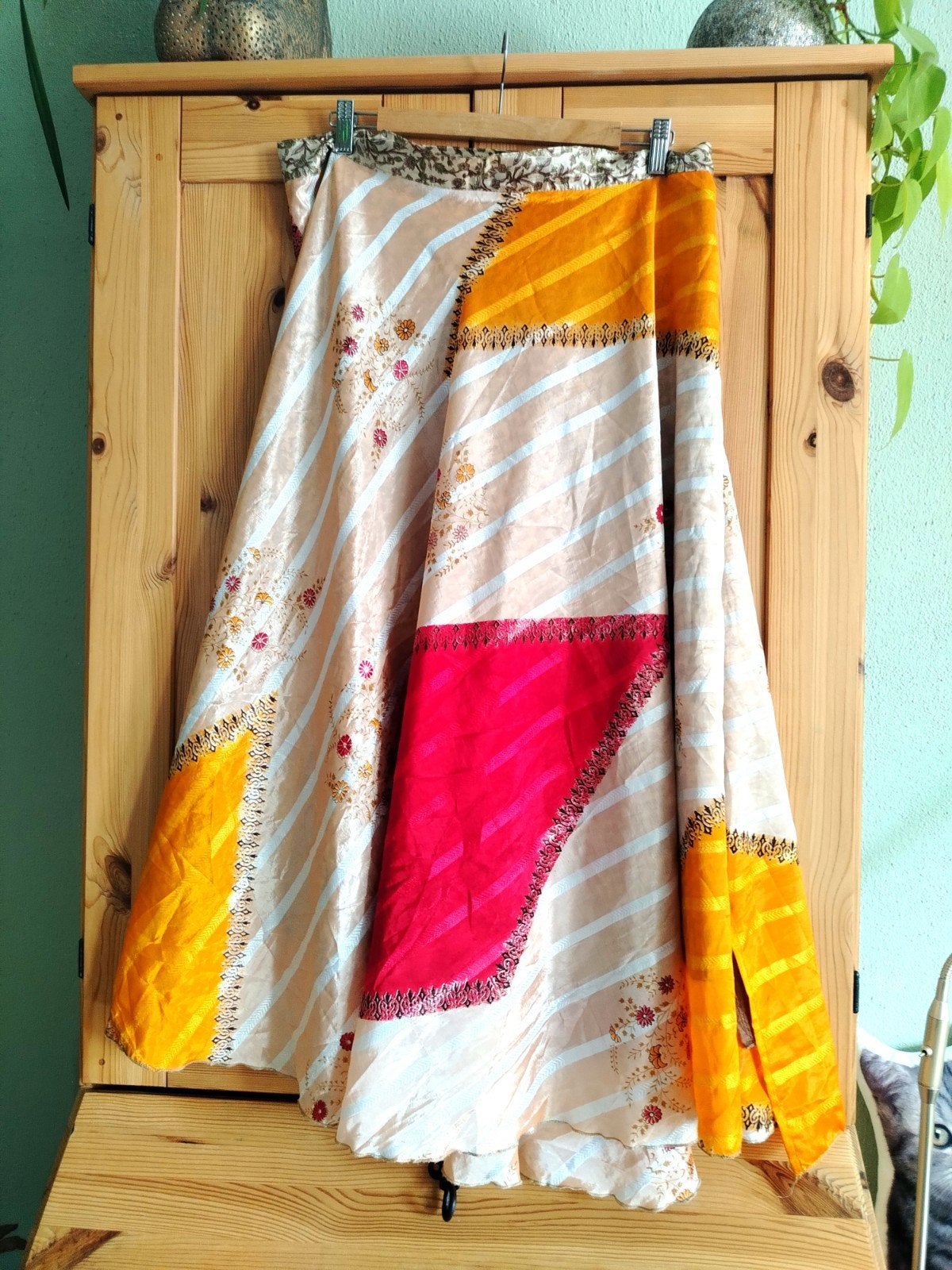 Omkeerbare wikkelrok met bloemenprint en strepen, Kleding | Dames, Rokken, Maat 38/40 (M), Meerkleurig, Ophalen of Verzenden, Onder de knie