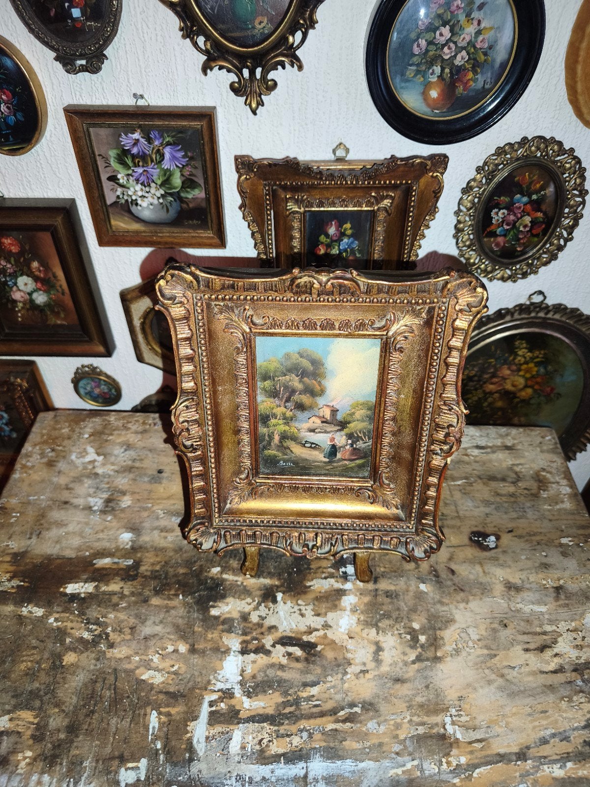 Olieverf schilderijtje olieverfschilderijtje stilleven P2, Antiek en Kunst, Curiosa en Brocante, Ophalen of Verzenden