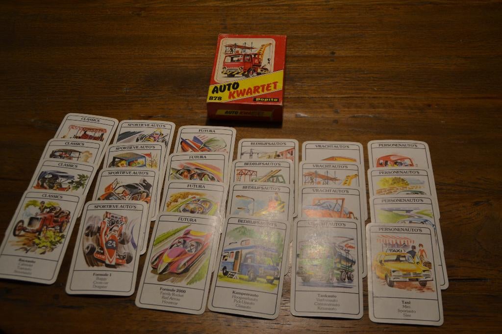 Auto kwartetspel jaren '70 KOMPLEET, Verzamelen, Speelkaarten, Jokers en Kwartetten, Ophalen of Verzenden, Gebruikt, Kwartet(ten)