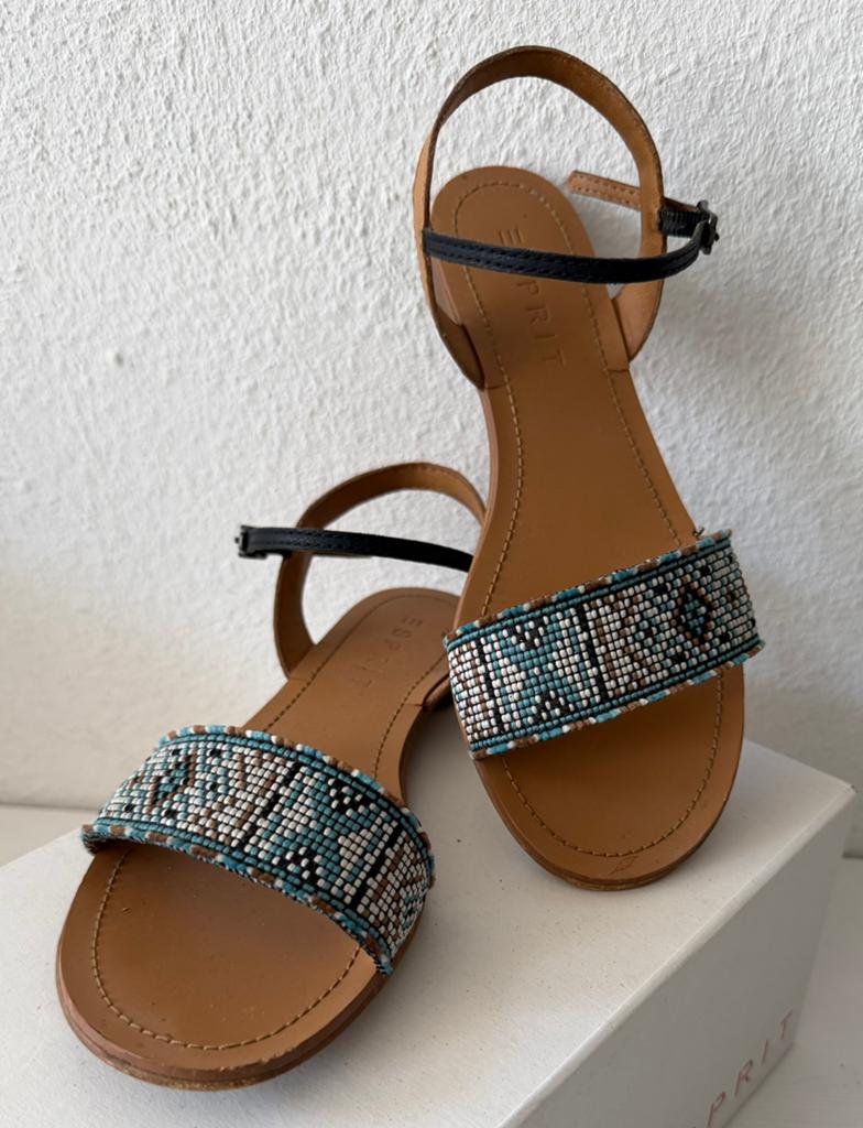 Esprit sandalen met vrolijke band, Blauw, Gedragen, Sandalen of Muiltjes, Ophalen of Verzenden