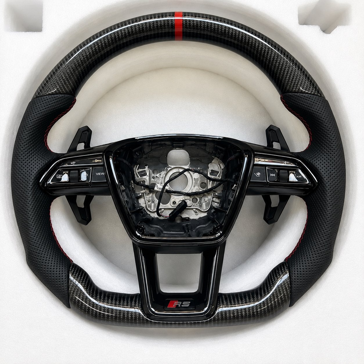 Audi RS Sportstuur Carbon met Rode Stiksels, Auto-onderdelen, Ophalen of Verzenden, Nieuw, Audi
