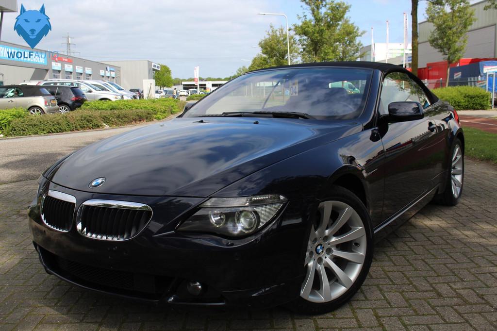 BMW 6 Serie Cabrio 630i 6 cilinder ERG MOOIE AUTO! SMG FULL, Stof, Gebruikt, Zwart, 2996 cc