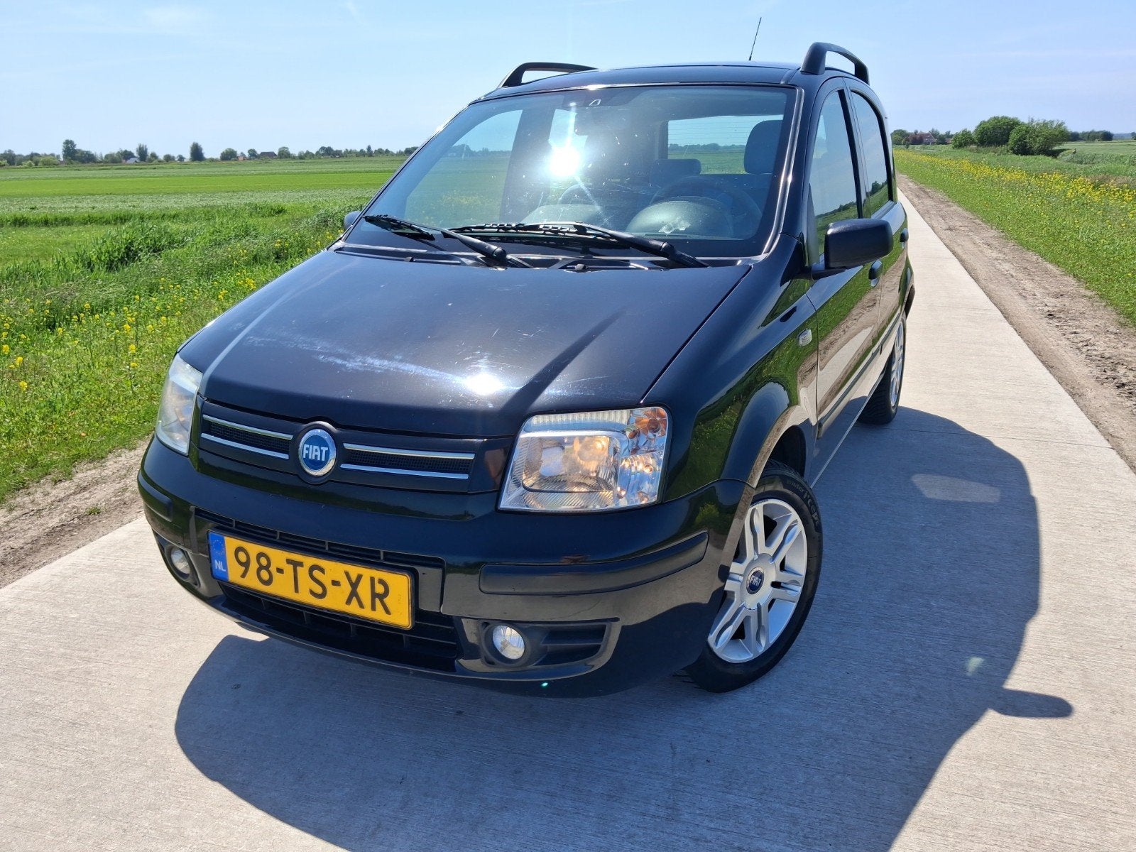Fiat Panda 1.2 Dualogic 2007 Zwart |AUTOMAAT+AIRCO+PANO|, Stof, 840 kg, Zwart, Origineel Nederlands