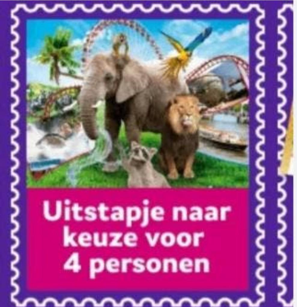 4 kaartjes voor uitstapje naar keuze., Drie personen of meer, Ticket of Toegangskaart