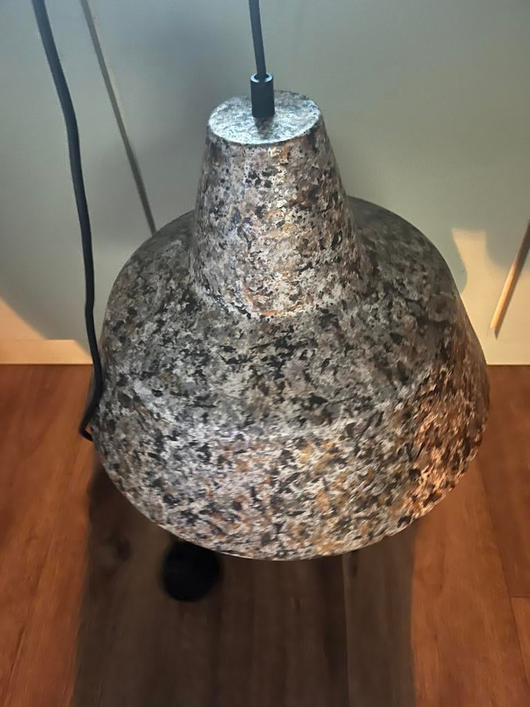 Emaille industriële hanglamp, Ophalen, Zo goed als nieuw, Metaal, Industrieel