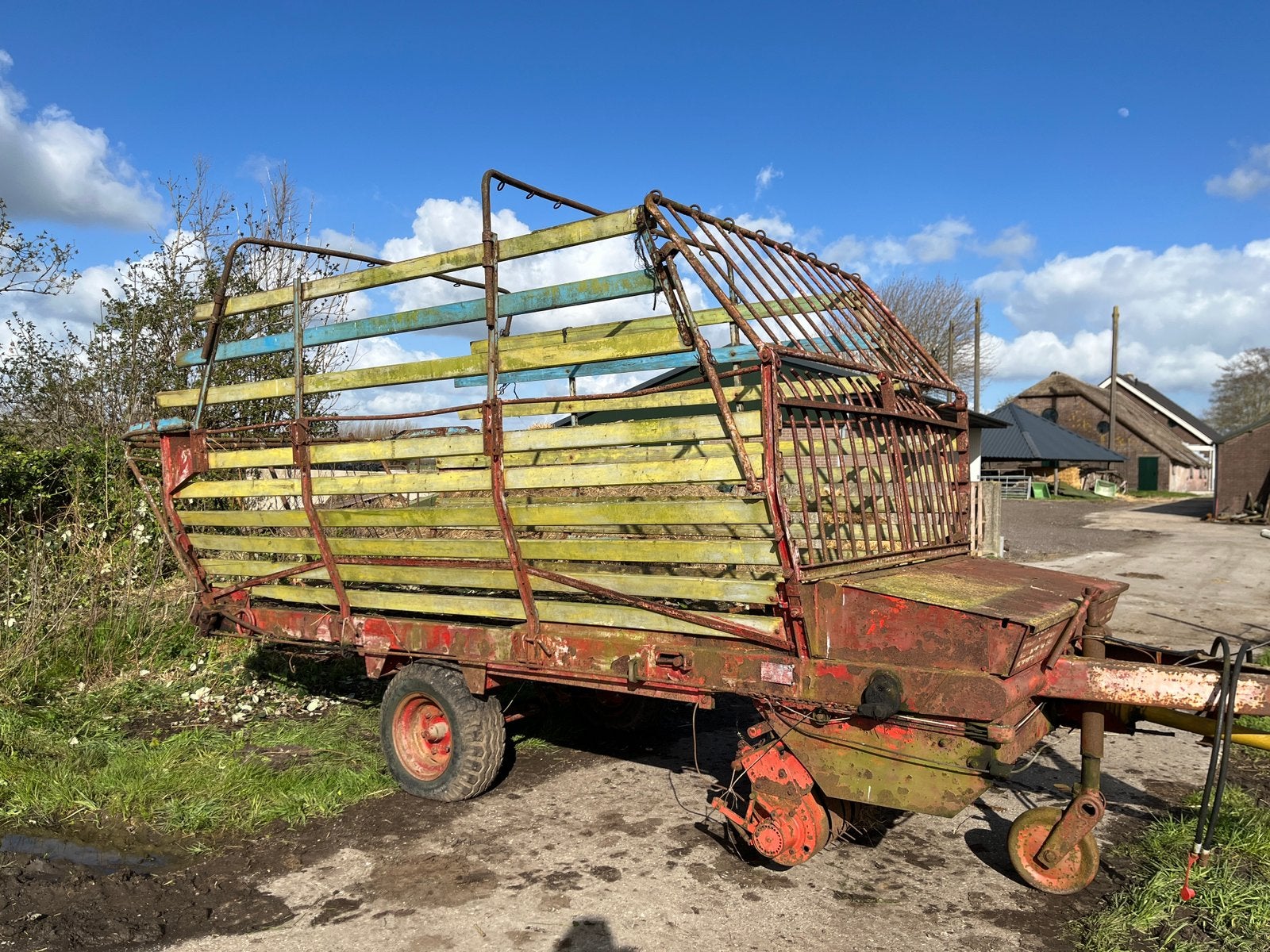 Oude opraapwagen, Ophalen, Gebruikt