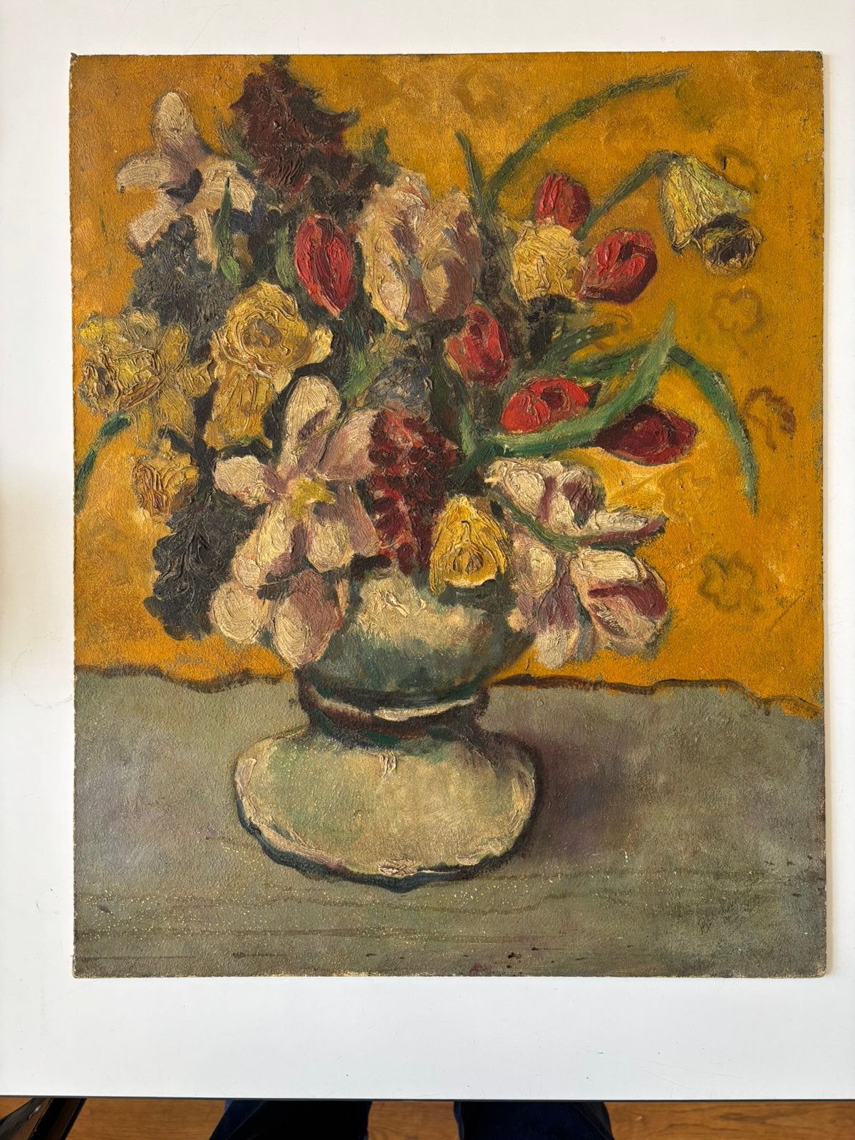 Bloemstilleven  olieverf op paneel Bob Verstraete, Antiek en Kunst, Ophalen of Verzenden