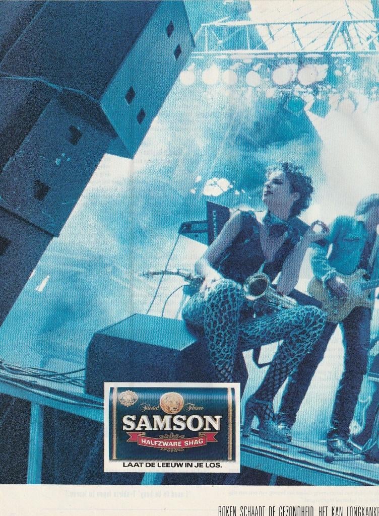 Retro reclame 1992 Samson shag band muziekinstrument, Verzenden, Overige typen