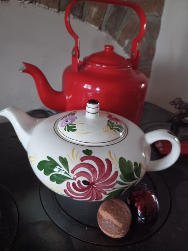 Theepot kamperfoelie boerenbont societe ceramique Maastricht, Ophalen of Verzenden