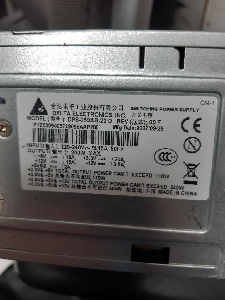 voeding computer  250 watt  teuge, Ophalen, Gebruikt