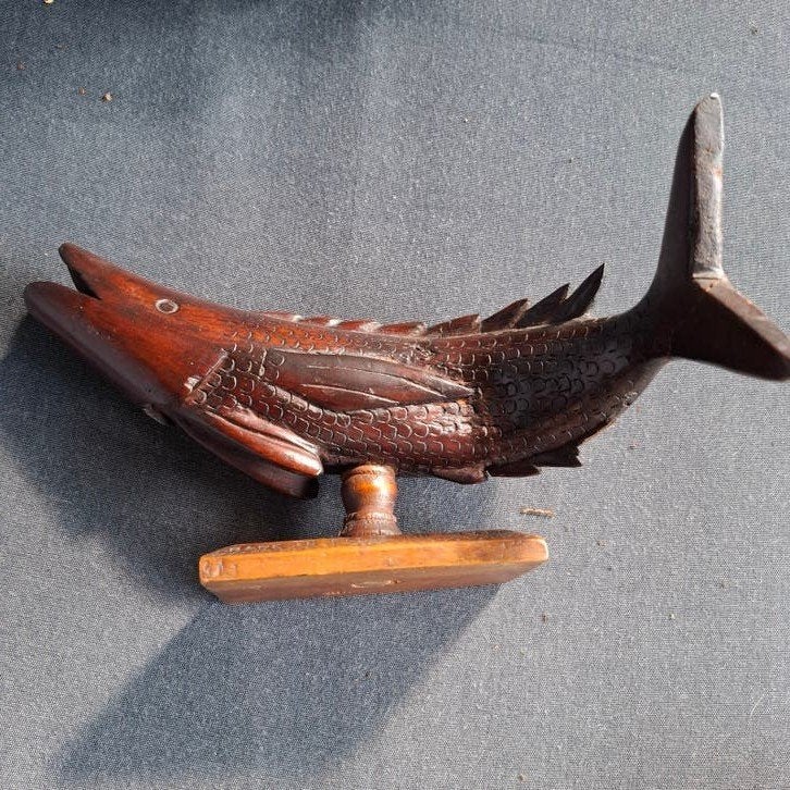 Handgesneden houten vis van Pitcairn Island, Antiek en Kunst, Ophalen