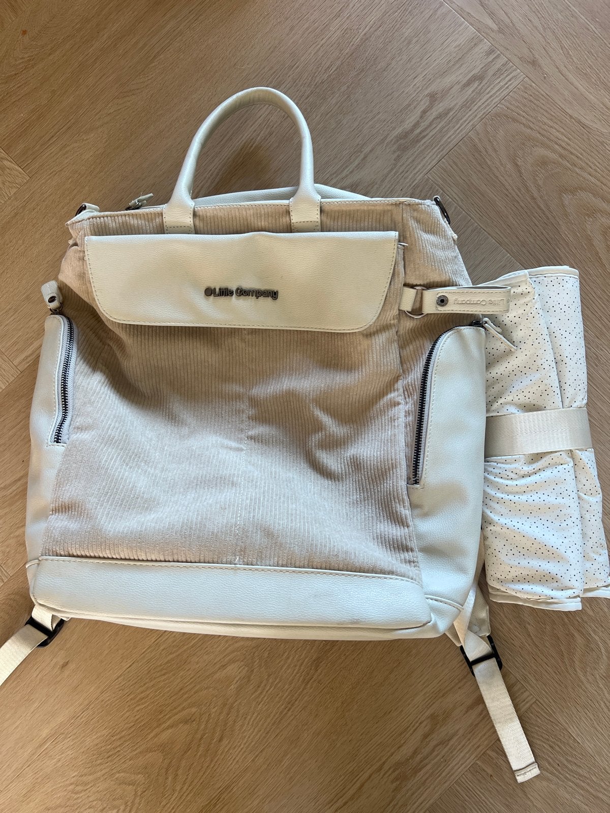 Little Company Verzorgingstas/Rugzak - Beige/Wit, Verzorgingstas, Little Company, Nieuw, Ophalen of Verzenden