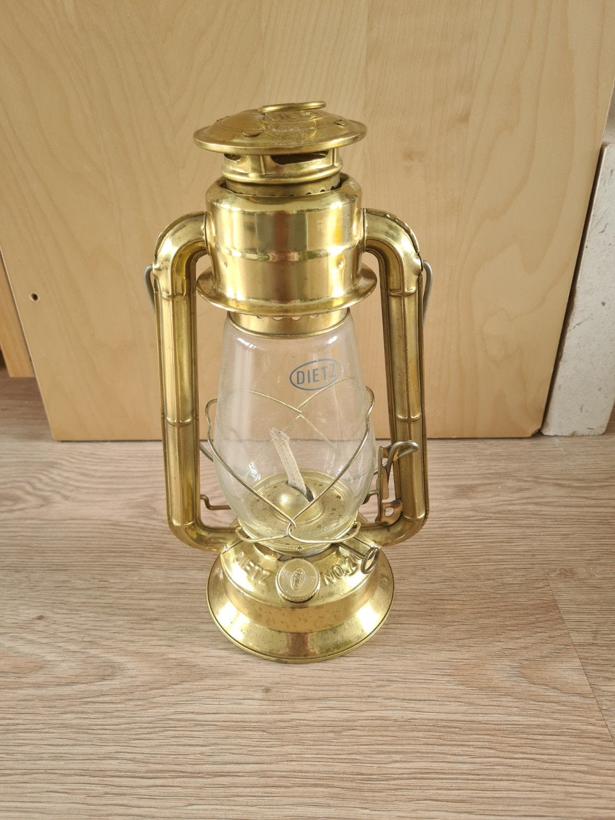 Vintage Dietz stormlamp / stormlantaarn van messing, Antiek en Kunst, Ophalen of Verzenden