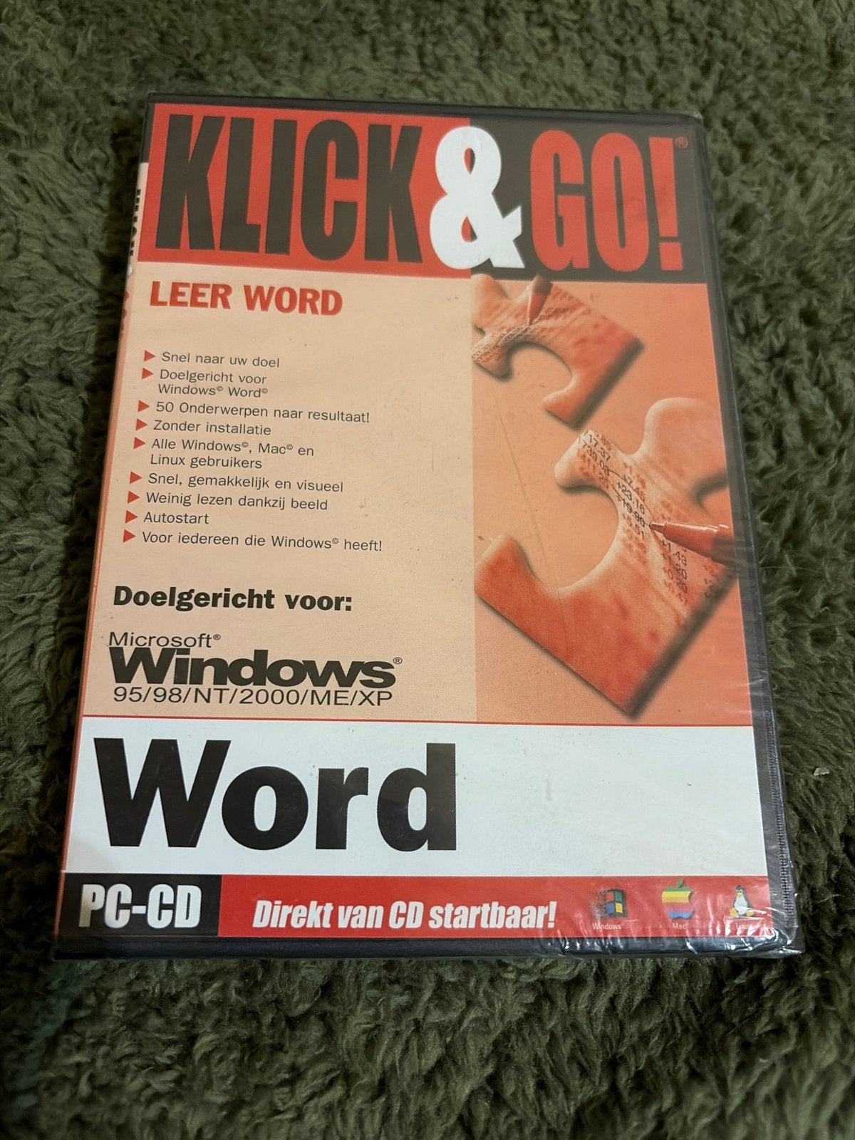Klick & Go! Leer Word PC-CD voor Windows, Computers en Software, Besturingssoftware, Ophalen, Nieuw, Windows