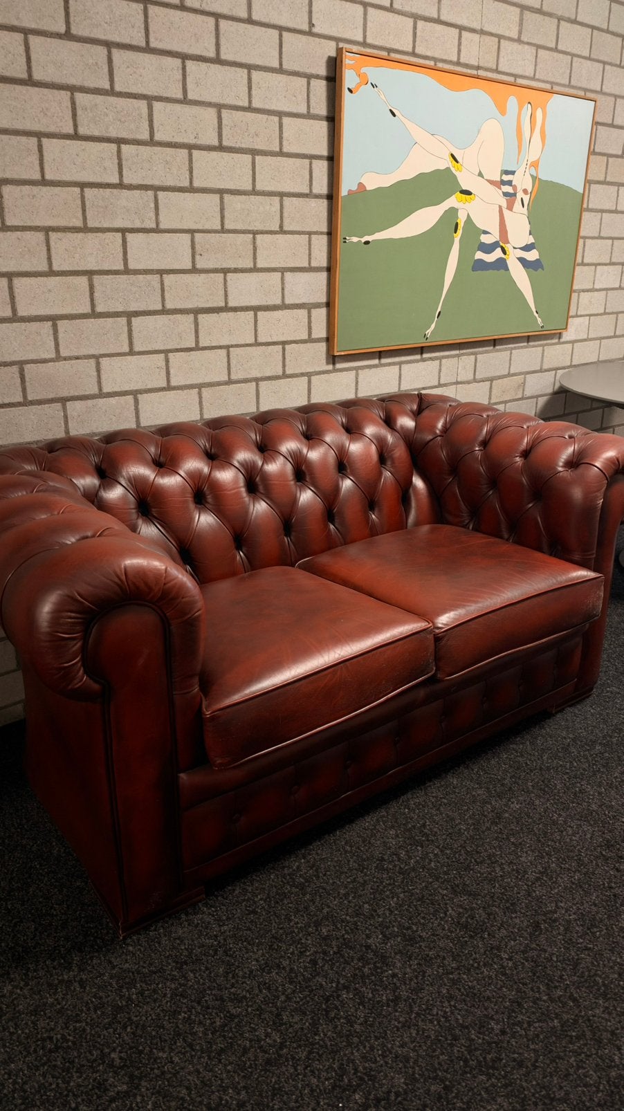 Chesterfield - 2 zits, Gebruikt, 150 tot 200 cm, Chesterfield, Tweepersoons