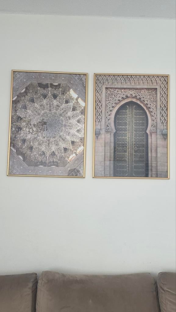 Set van 2 Marokkaanse muurschilderijen 50x70 cm, Ophalen