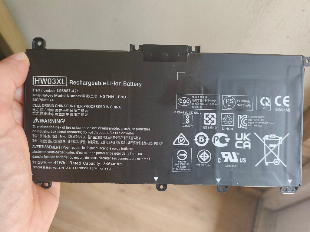 HP HW03XL laptop accu, Ophalen of Verzenden, Zo goed als nieuw, HP