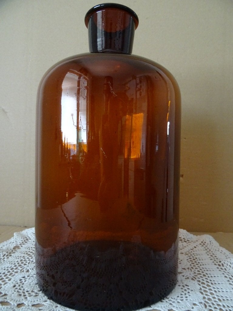 Curiosa grote antieke apothekersfles apothekerspot 32cm 1900, Ophalen of Verzenden