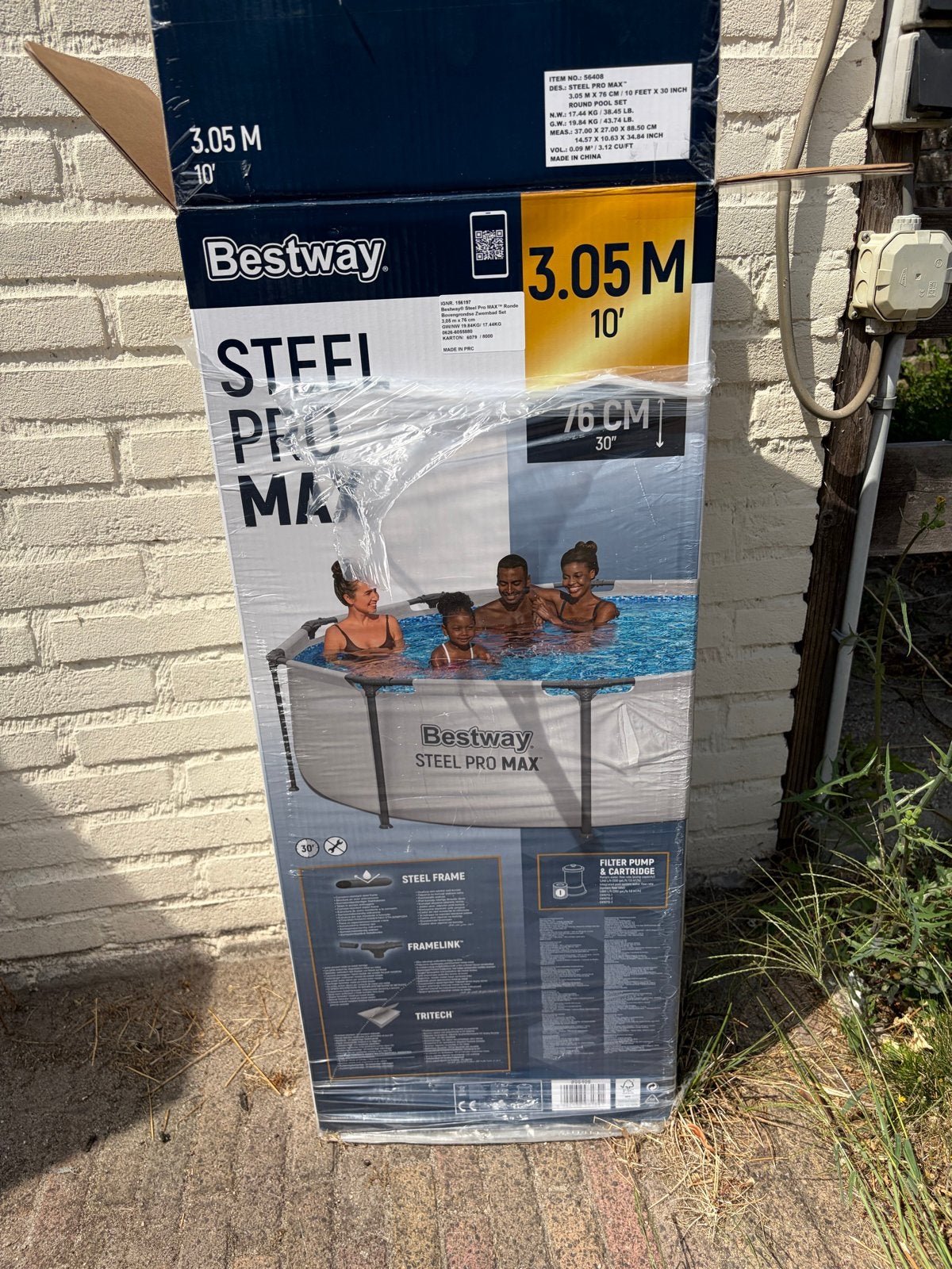Bestway Steel Pro Max Opzetzwembad 3.05M, Tuin en Terras, Zwembaden, Ophalen, Gebruikt, Rond, Opzetzwembad