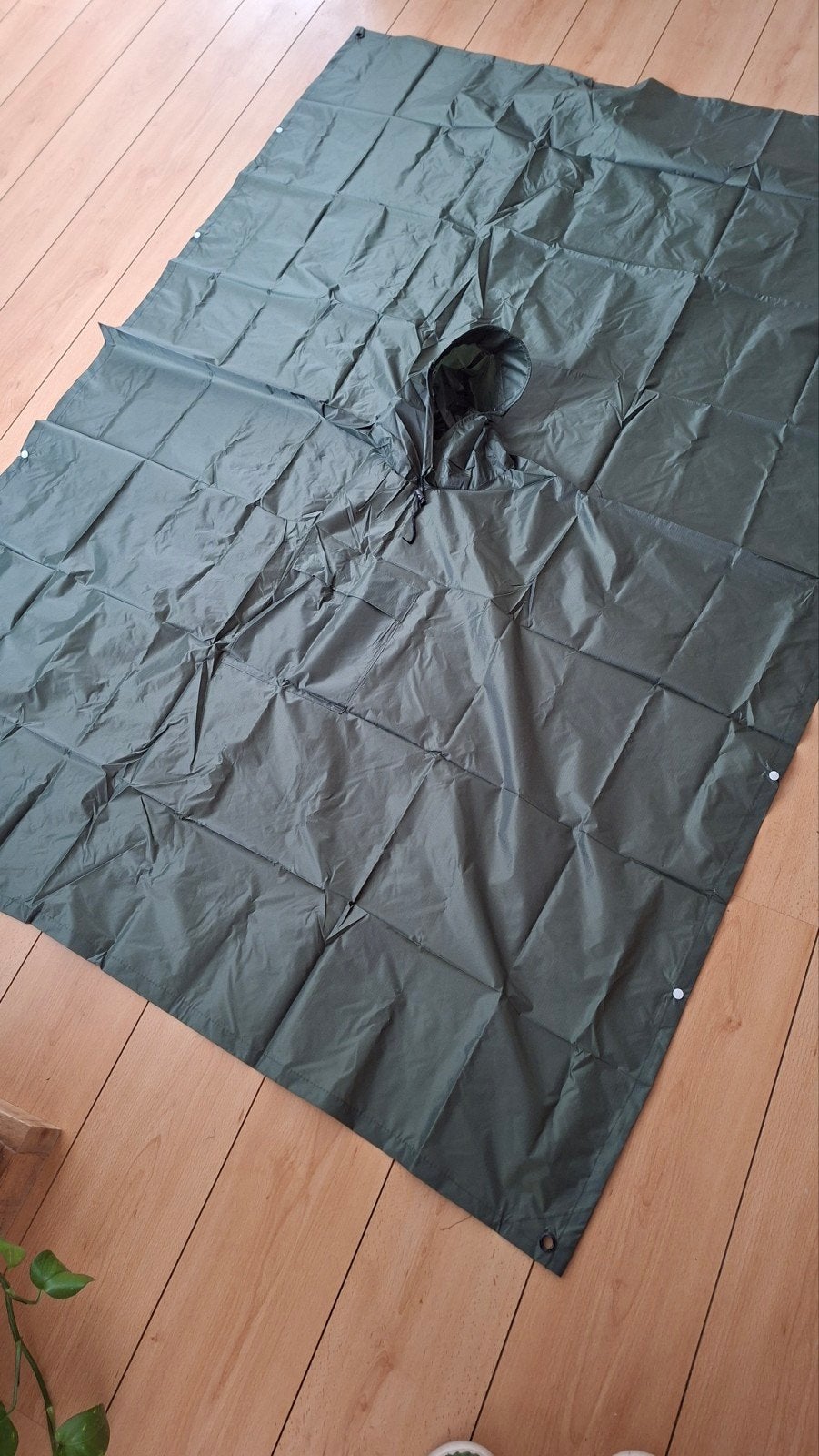 Nieuwe Legergroene Regenponcho met Drukknopen, Ophalen of Verzenden, Nieuw, Regenponcho