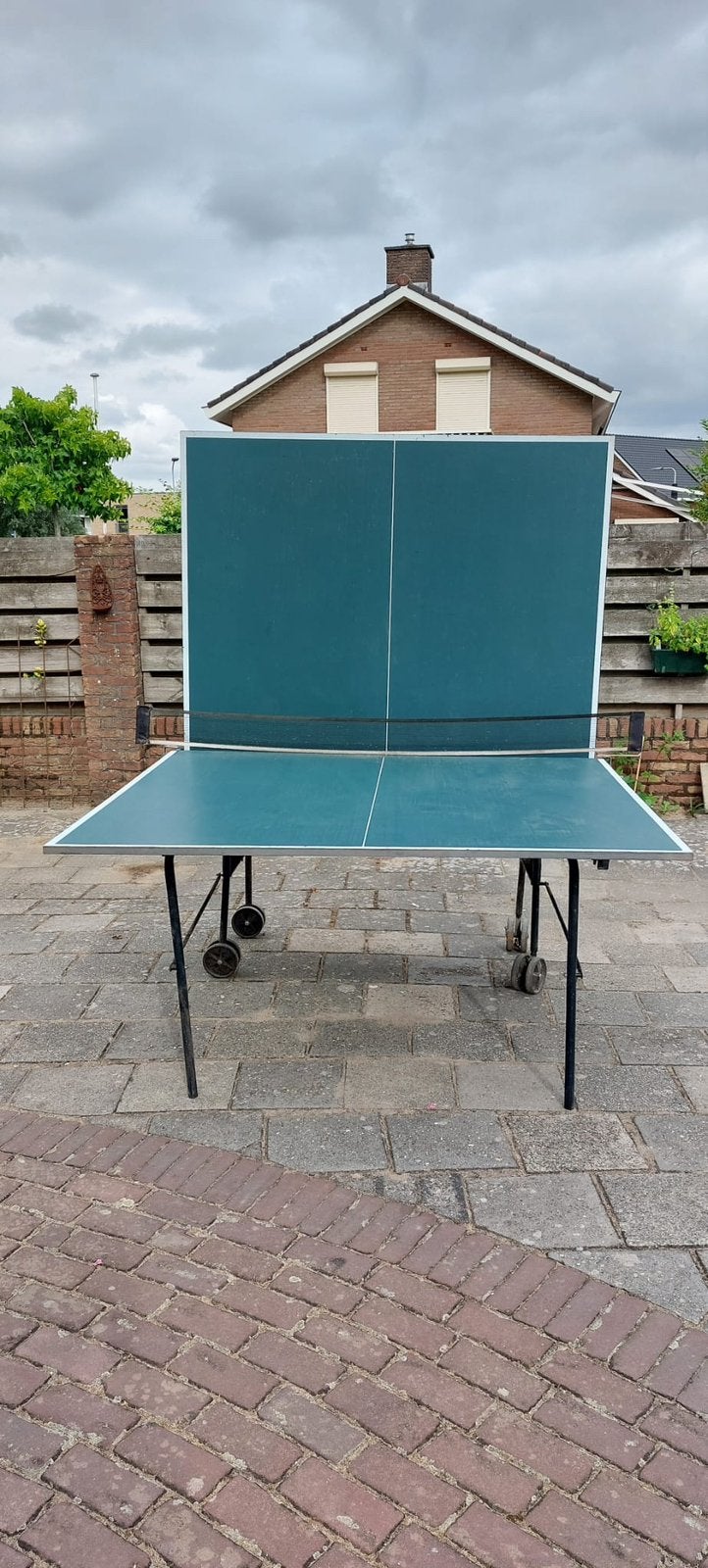 Mooie pingpongtafel, Sport en Fitness, Tafeltennis, Ophalen, Zo goed als nieuw, Net, Batje(s) of Balletje(s)