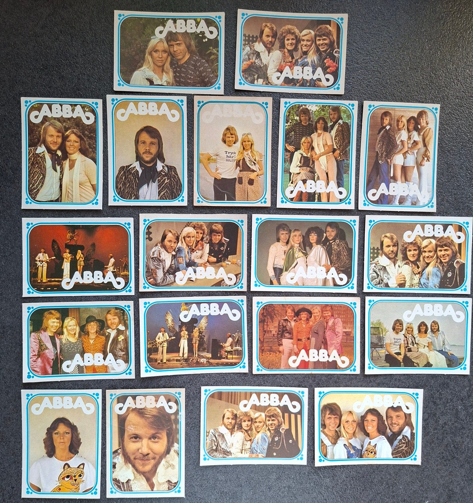 19 Monty gum kaartjes ABBA (1976), Ophalen of Verzenden, Gebruikt, Foto of Kaart