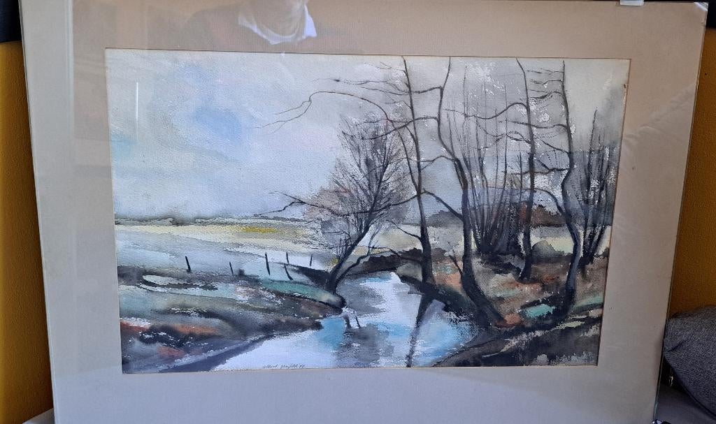 Aquarel van Albert Grosfeld, Ophalen of Verzenden