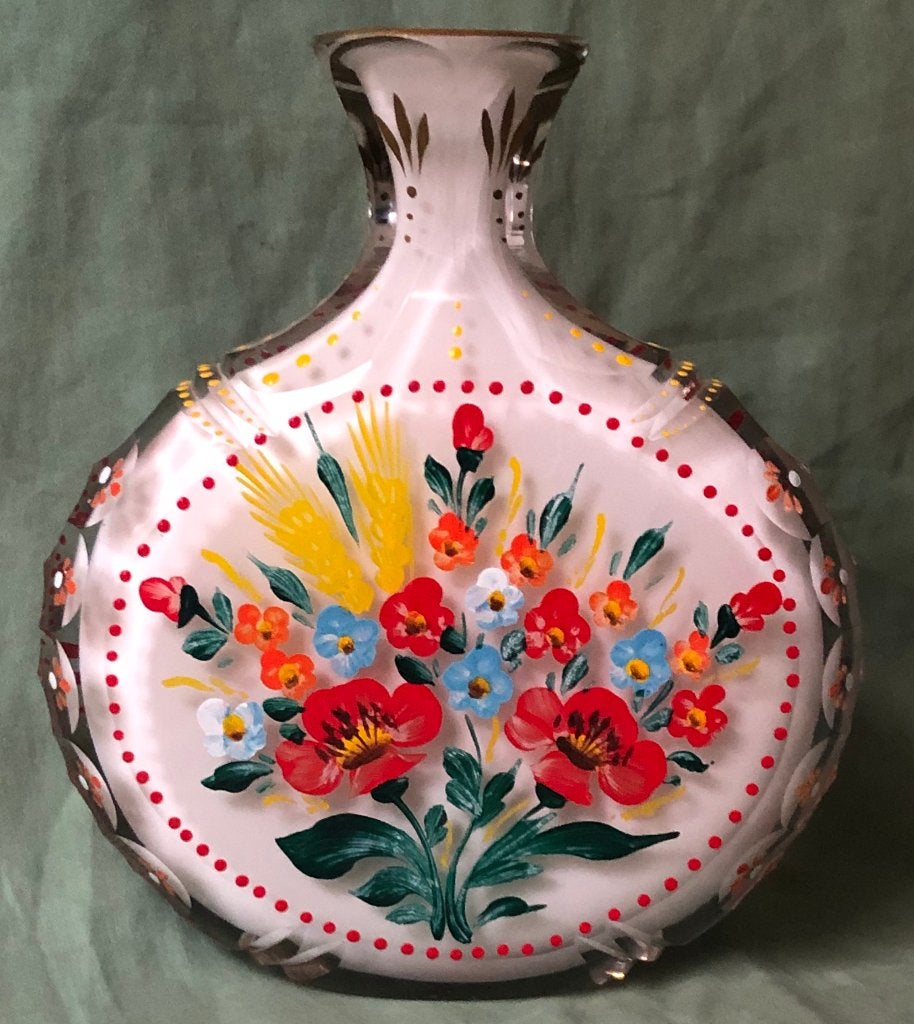 Vintage grote  snuiftabak fles Duitsland, Antiek en Kunst, Antiek | Glas en Kristal, Ophalen of Verzenden