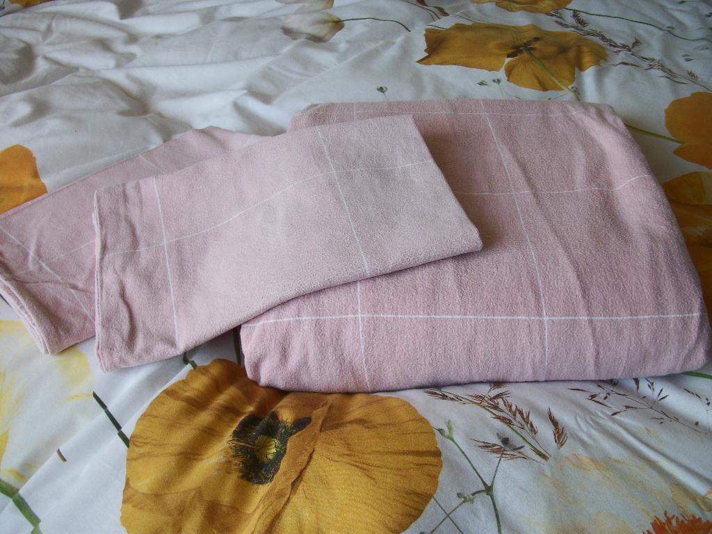 Dekbedovertrek - Roze Flanel - Ruitstreep - 240 x 200 cm, Huis en Inrichting, Slaapkamer | Beddengoed, Gebruikt, Dekbedovertrek