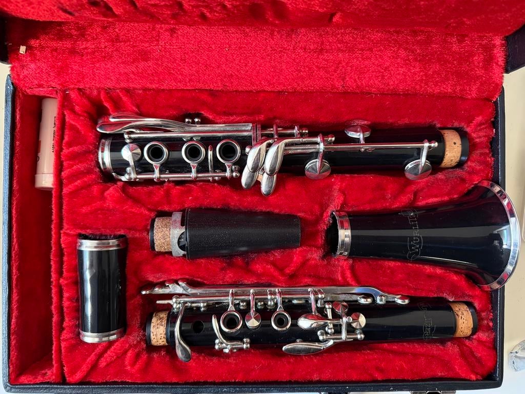 USA Wurlitzer Bes Klarinet, Muziek en Instrumenten, Ophalen of Verzenden, Zo goed als nieuw, Kunststof, Met koffer