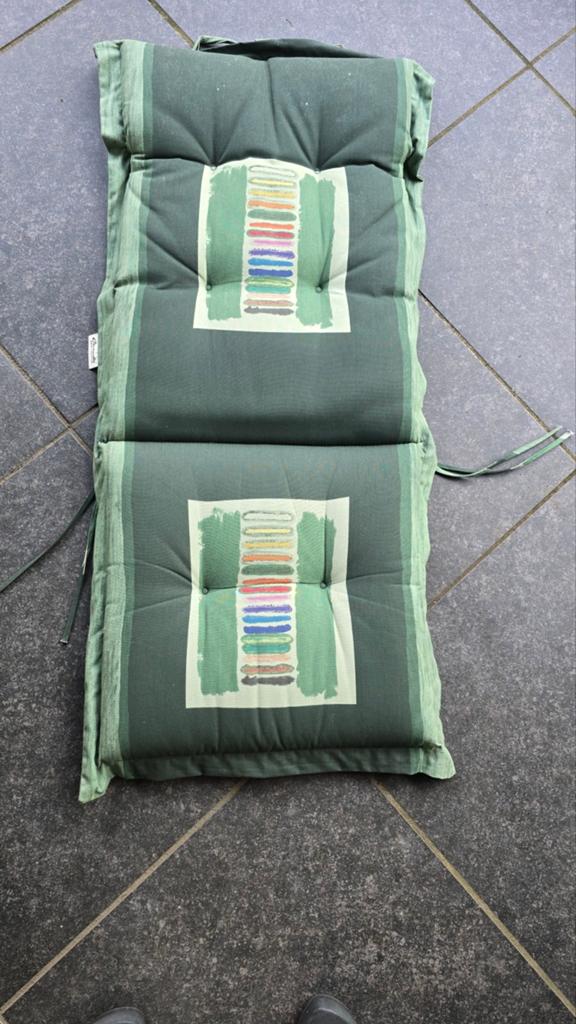 Groen zitkussen (set 4)voor stoel of bank, merk Cinderella, Ophalen, Gebruikt, Groen, Rechthoekig