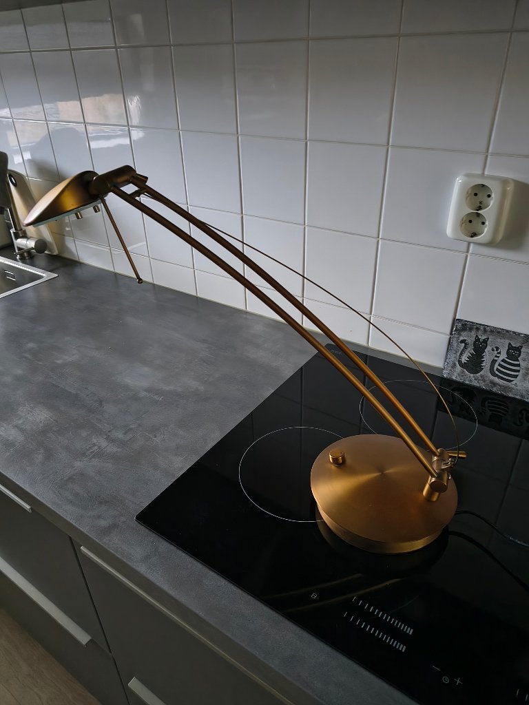 Tafel bureau lamp, Huis en Inrichting, Ophalen of Verzenden, Gebruikt, Glas, Dimbaar