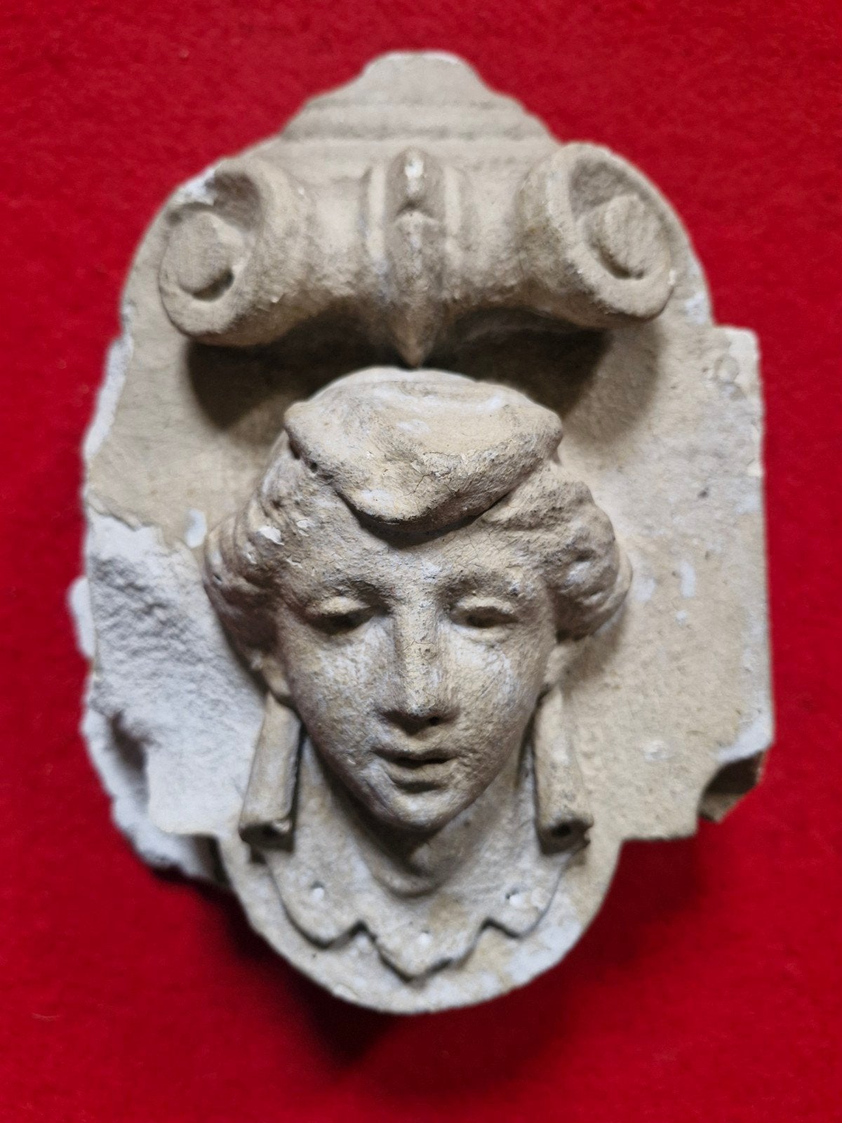 Antiek Neoclassicistisch Gietstuk Vrouwenhoofd Ornament, Ophalen of Verzenden