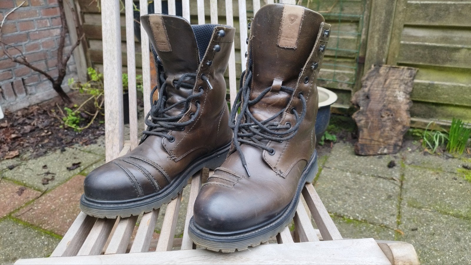 Dames motorschoenen,  Revit, maat 42, groen/bruin van kleur., Motoren, Kleding | Motorkleding, Ophalen, Tweedehands, Dames, Laarzen