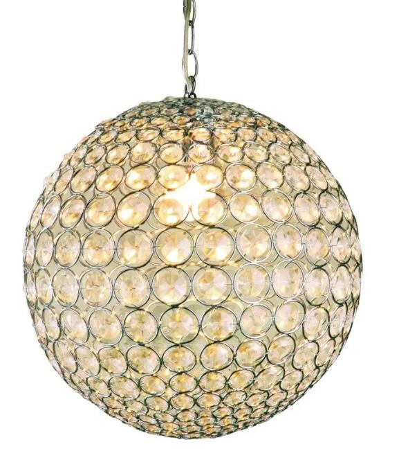 Crystal hanglamp chroom met transparant, Ophalen, Zo goed als nieuw, Minder dan 50 cm