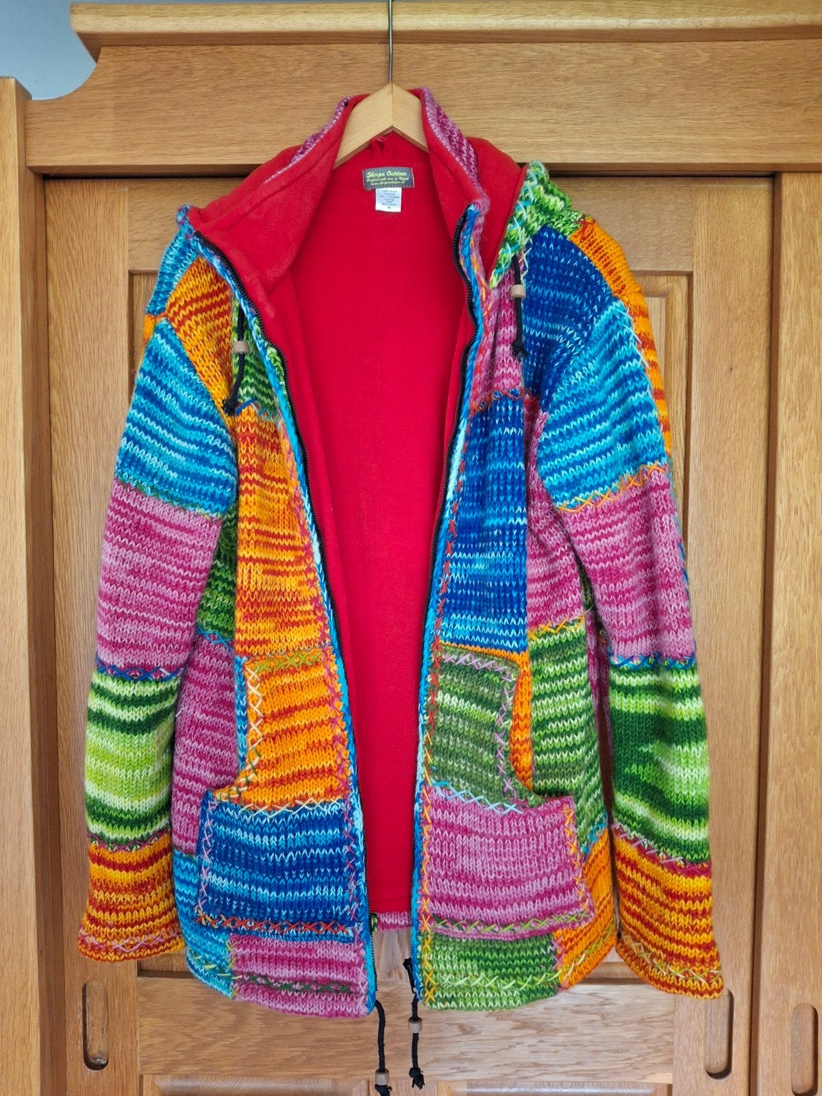 Kleurrijk Sherpa Outdoor wollen vest met fleece voering, Blauw, Maat 46/48 (XL) of groter, Ophalen of Verzenden, Zo goed als nieuw
