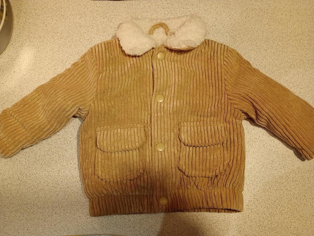 Winterjas herfst jas rib beige camel teddy gevoerd warm 74, Kinderen en Baby's, Ophalen of Verzenden, Nieuw, Jongetje of Meisje