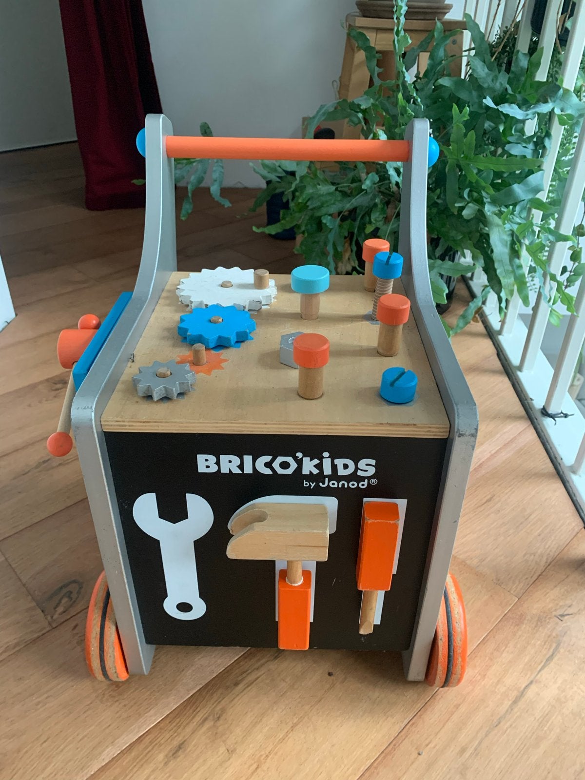 Janod Brico'Kids Loopwagen Werkbank, Ophalen, Gebruikt, Overige typen, Met wieltjes