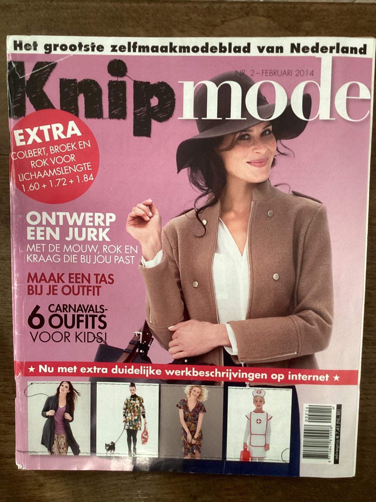 Knipmode febr 2014, voor Aukje., Hobby en Vrije tijd, Kledingpatronen, Ophalen of Verzenden, Zo goed als nieuw, Vrouw, Knipmode