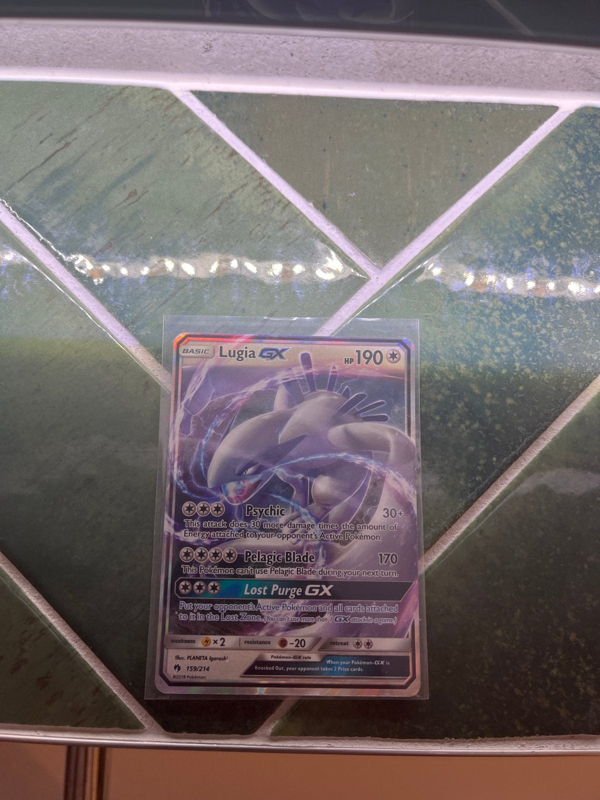 Lugia GX Pokémon Kaart - Lost Thunder 159/214, Ophalen of Verzenden, Zo goed als nieuw, Losse kaart