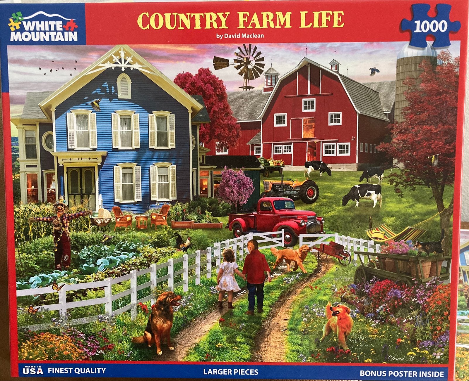 White Mountain 1000🧩 Country Farm Life, Ophalen of Verzenden, 500 t/m 1500 stukjes, Zo goed als nieuw, Legpuzzel