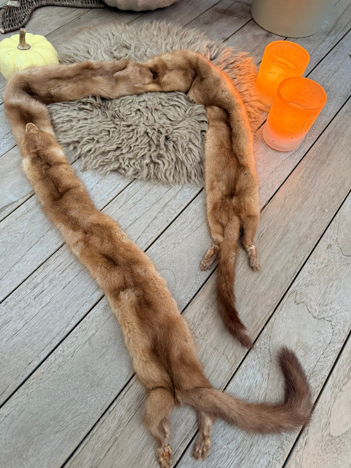 Vintage nerts sjaal izgst lengte 165 cm, Ophalen, Dames