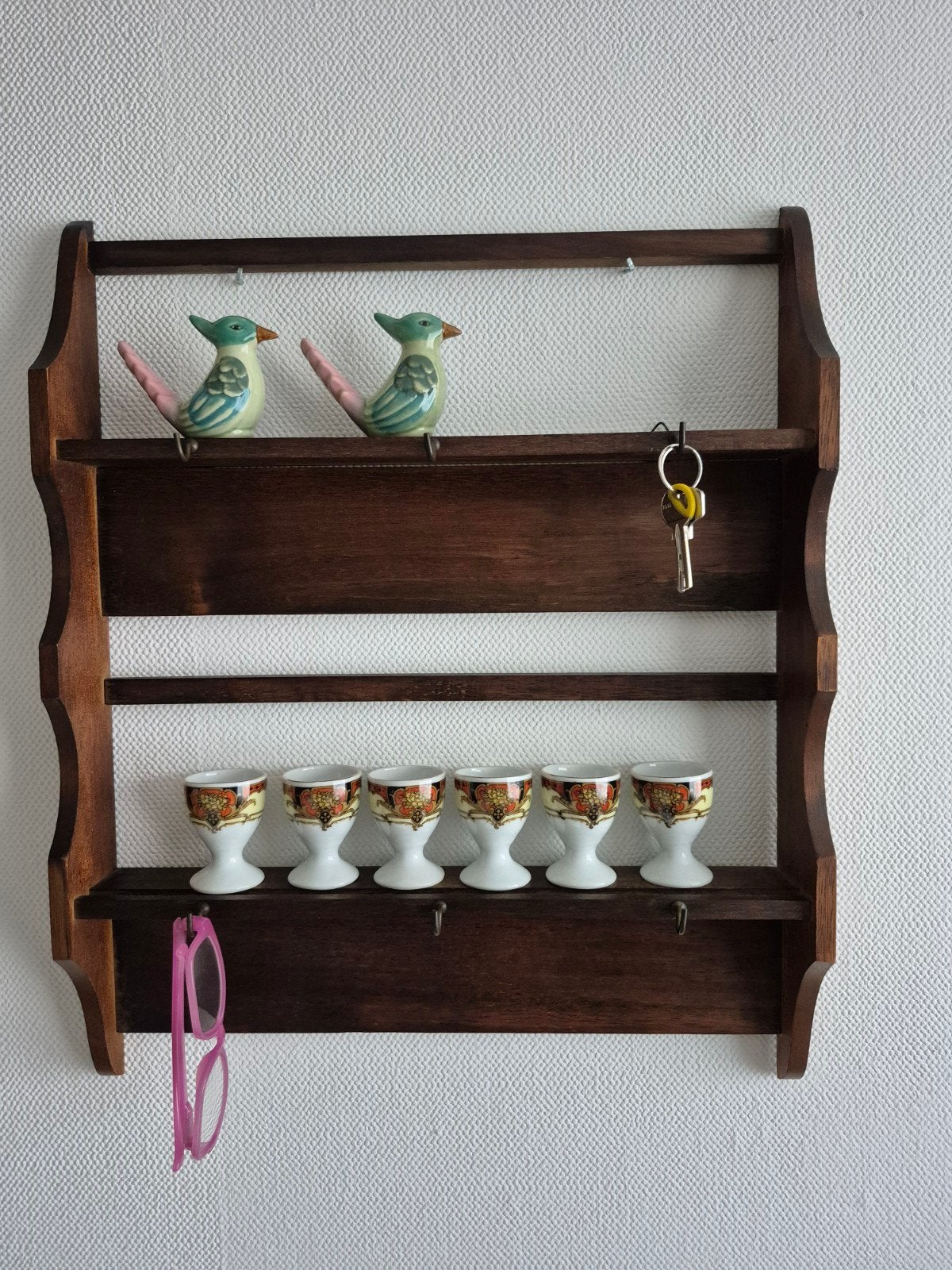 Leuk vintage hout keukenrek kruidenrek wandrek wandplank., Ophalen of Verzenden, Zo goed als nieuw