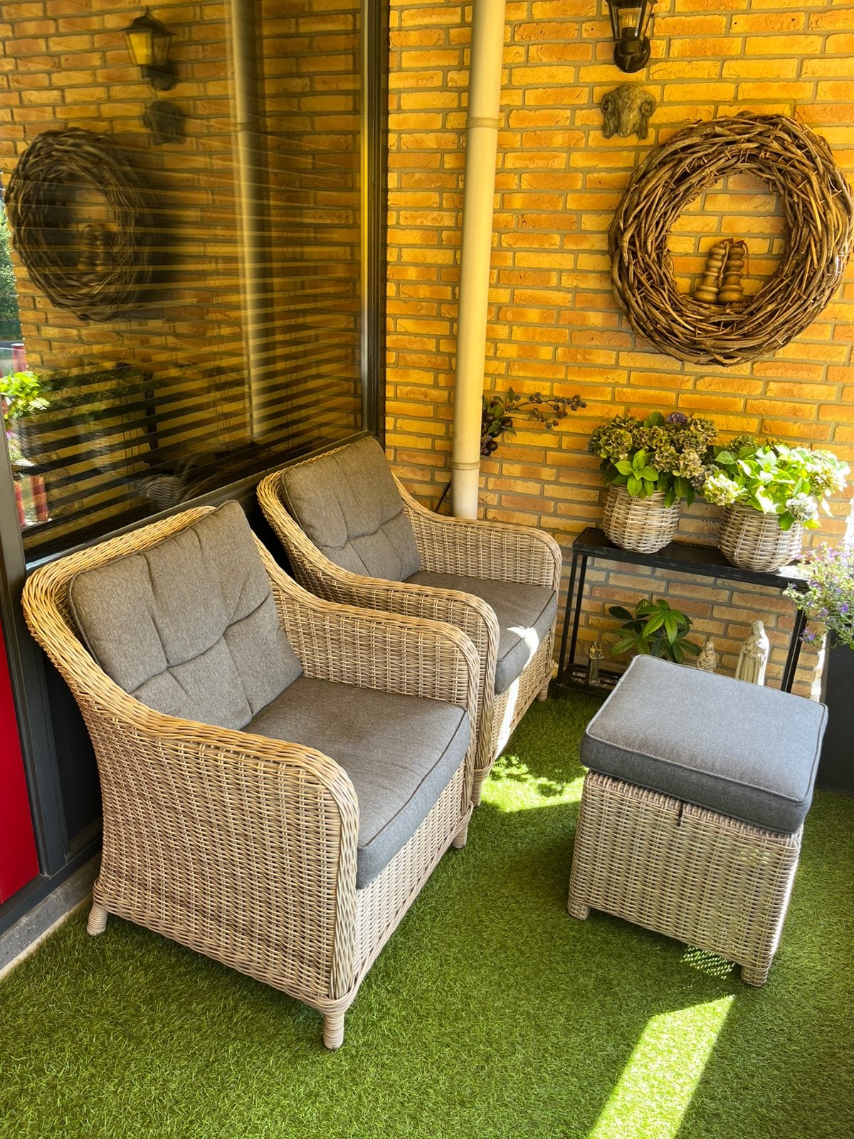 Tuinset, Ophalen, Zo goed als nieuw, Wicker, Hocker